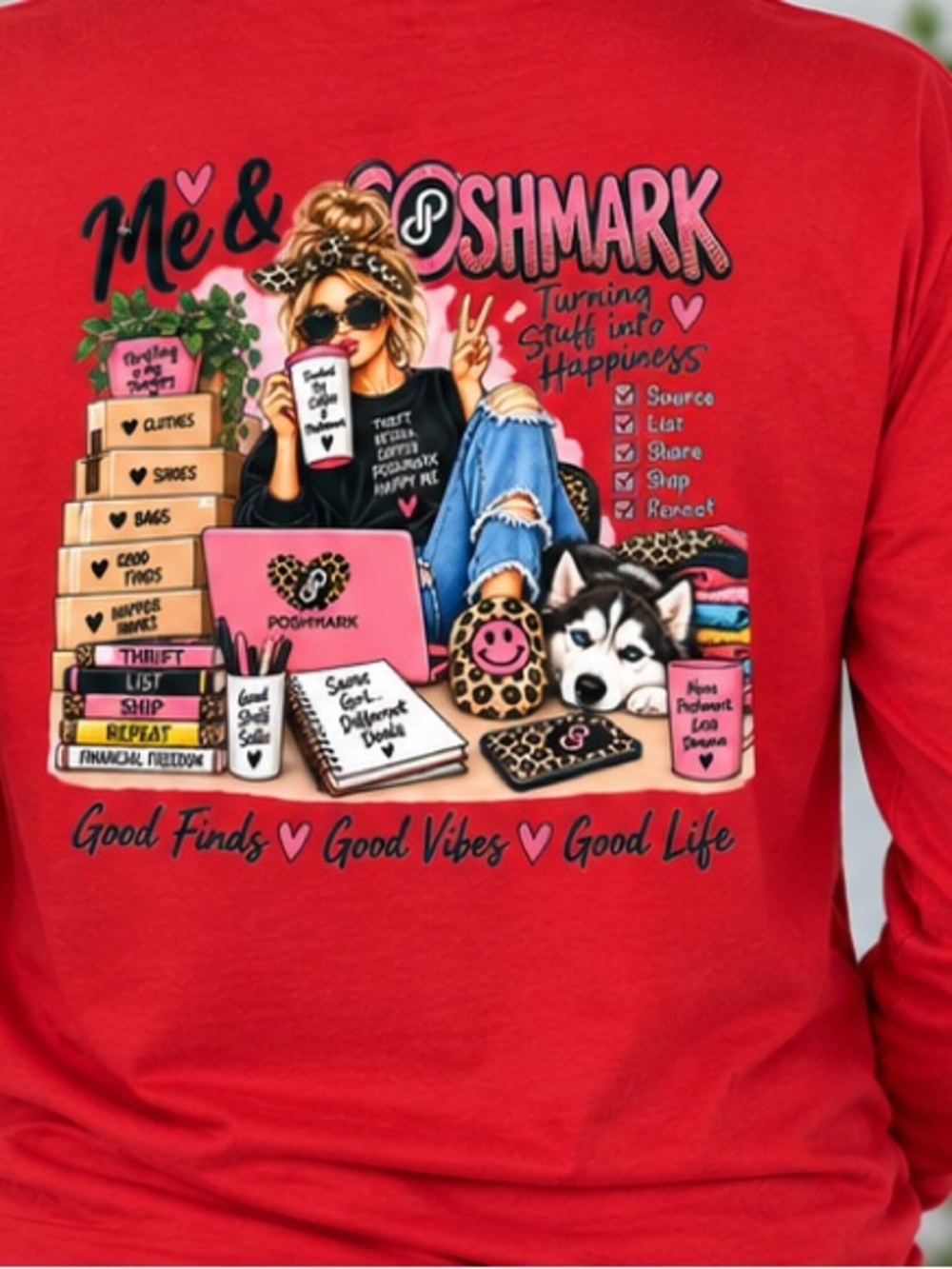 Groovy Girl -Poshmark Gildan Long Sleeve Tee Size Large Unisex DTF